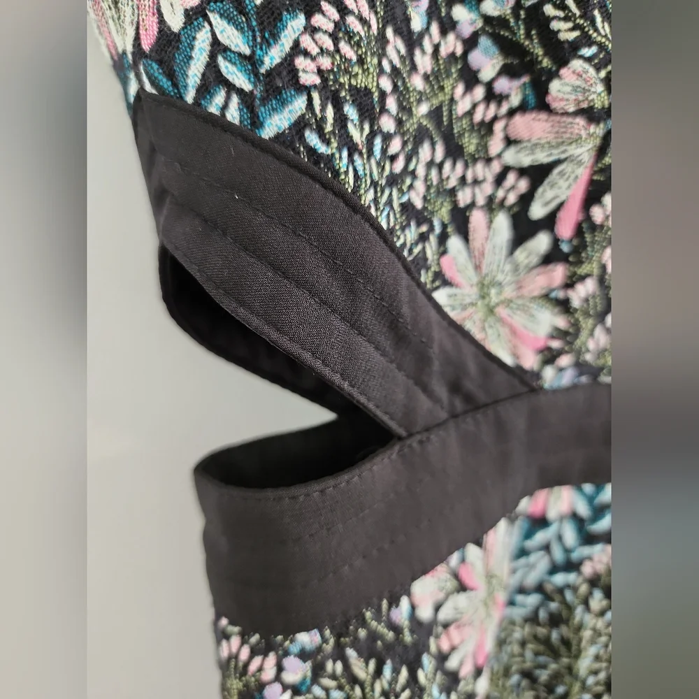 🌷2 for $20 FOREVER NEW Women Short Dress Size 6 Black Floral Sleeveless A line - Picture 7 of 11